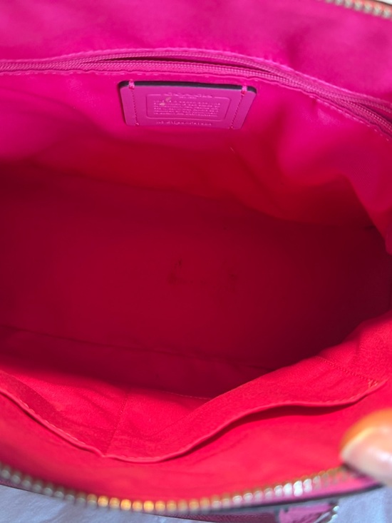 Coach Hot Pink Saffiano Dome Satchel - Picture 9 of 9